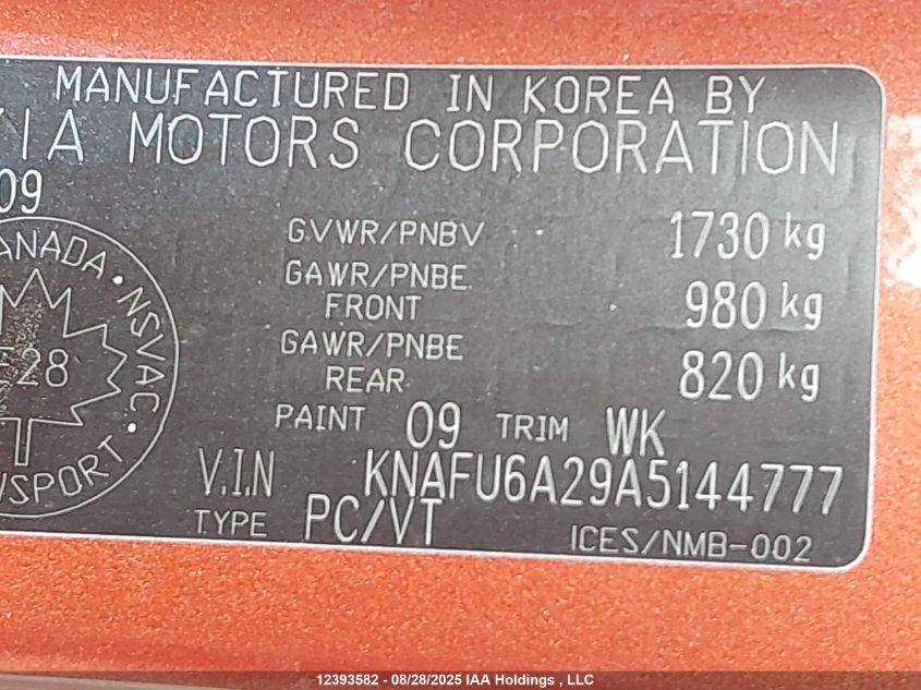 2010 Kia Forte Ex VIN: KNAFU6A29A5144777 Lot: 12393582