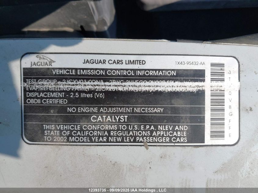 2002 Jaguar X-Type 2.5 VIN: SAJGA51D02XC21154 Lot: 12393735