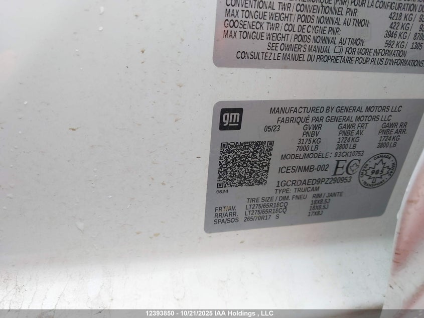 1GCRDAED9PZ290953 2023 CHEVROLET SILVERADO photo no. 17