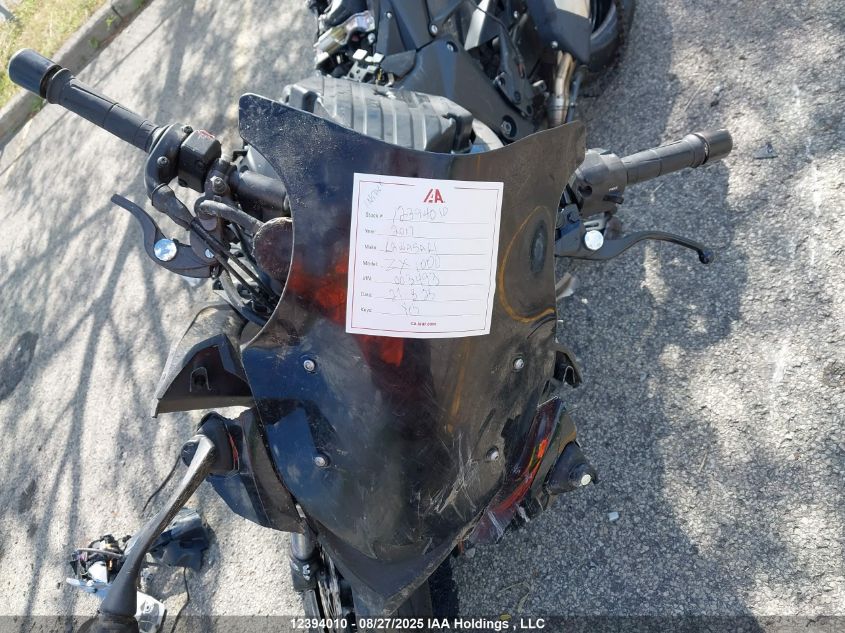 2017 Kawasaki Zx1000 W VIN: JKAZXCW11HA003493 Lot: 12394010