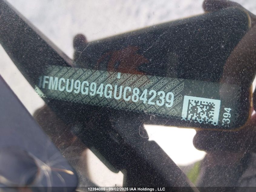 2016 Ford Escape Se VIN: 1FMCU9G94GUC84239 Lot: 12394085