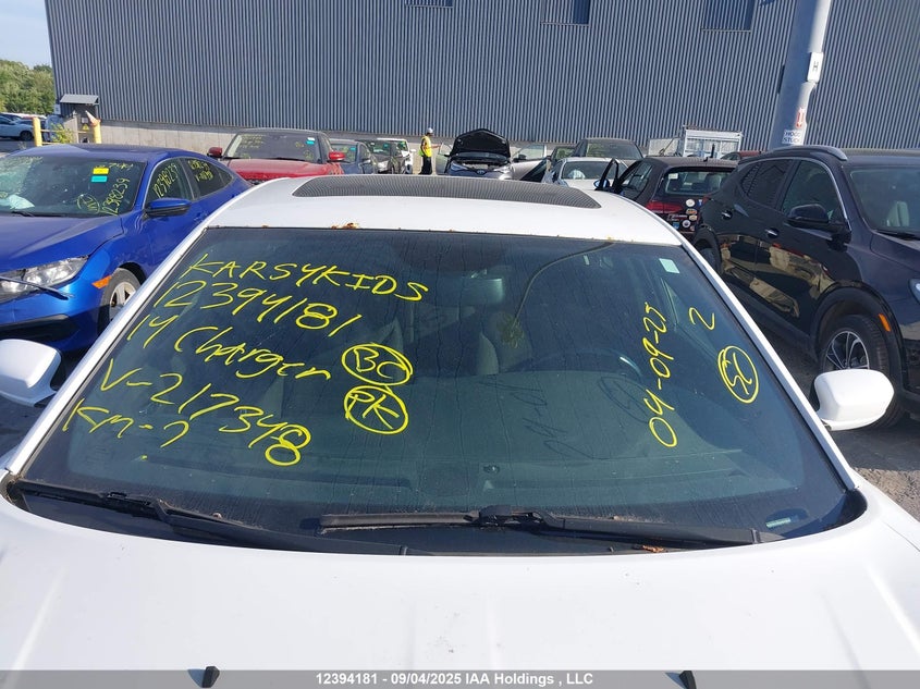 2014 Dodge Charger Sxt VIN: 2C3CDXHG1EH217348 Lot: 12394181