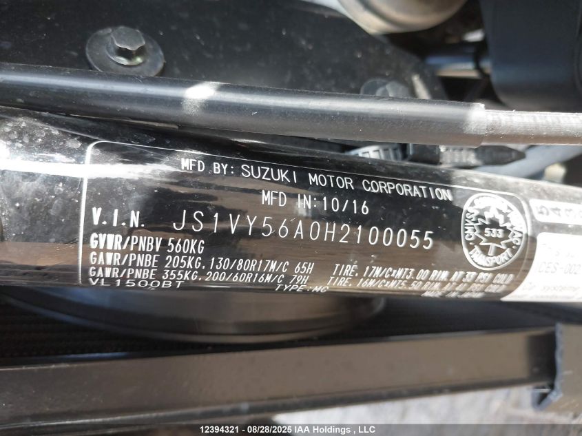 2017 Suzuki Vl1500 B/T VIN: JS1VY56A0H2100055 Lot: 12394321