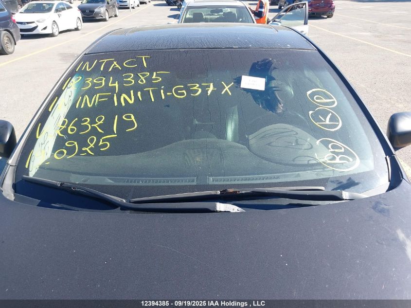 2011 Infiniti G37X VIN: JN1CV6EL0BM263219 Lot: 12394385