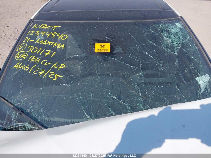 2021 Nissan Maxima Sr VIN: 1N4AA6EV6MC501171 Lot: 12394540