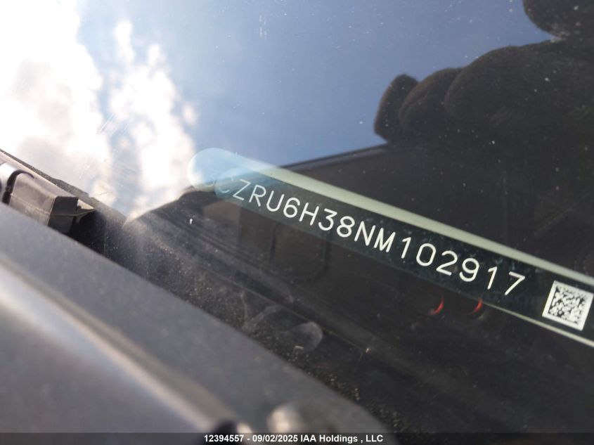 2022 Honda Hr-V Lx VIN: 3CZRU6H38NM102917 Lot: 12394557