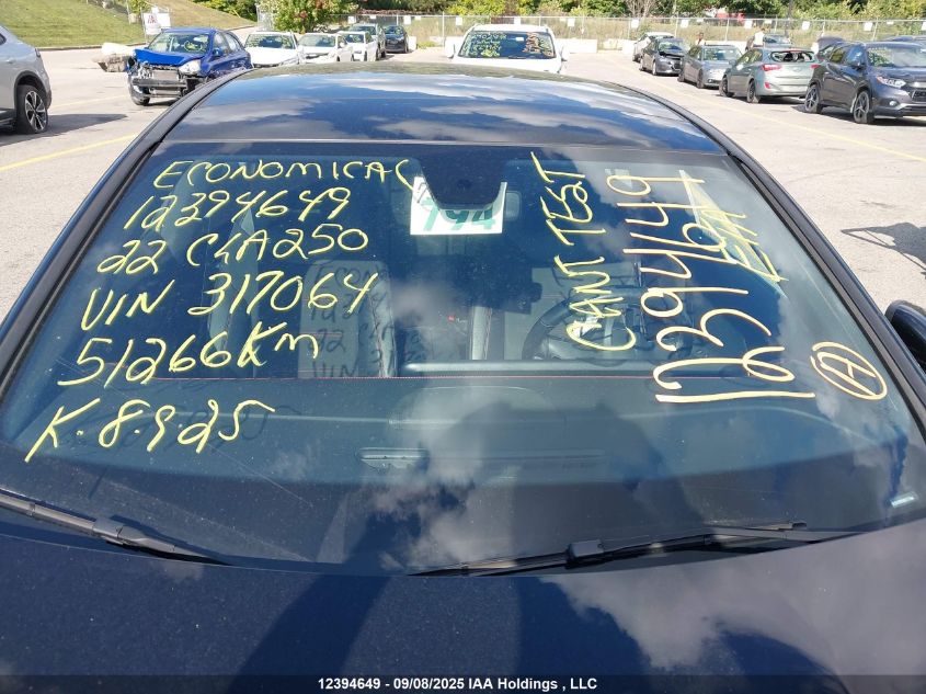 2022 Mercedes-Benz Cla 250 Coupe 4Matic VIN: W1K5J4HB9NN317064 Lot: 12394649