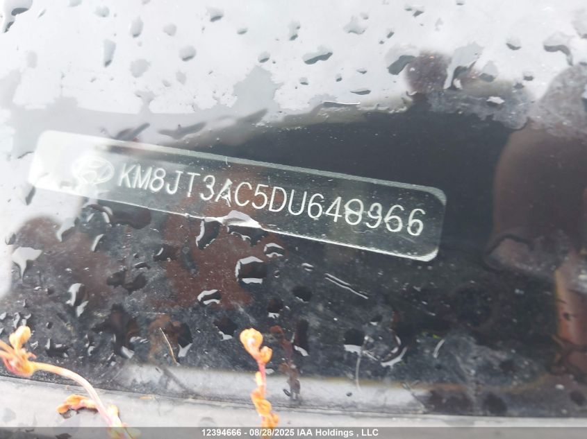 2013 Hyundai Tucson VIN: KM8JT3AC5DU648966 Lot: 12394666