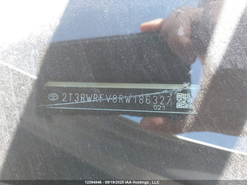 2024 Toyota Rav4 VIN: 2T3RWRFV8RW186327 Lot: 12394846