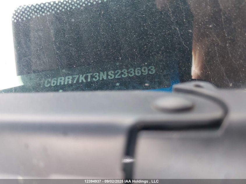 2022 Ram 1500 Classic Tradesman VIN: 1C6RR7KT3NS233693 Lot: 12394937