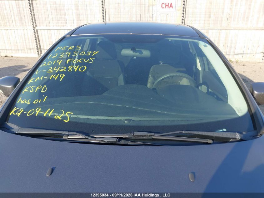 2014 Ford Focus Se VIN: 1FADP3F25EL342840 Lot: 12395034