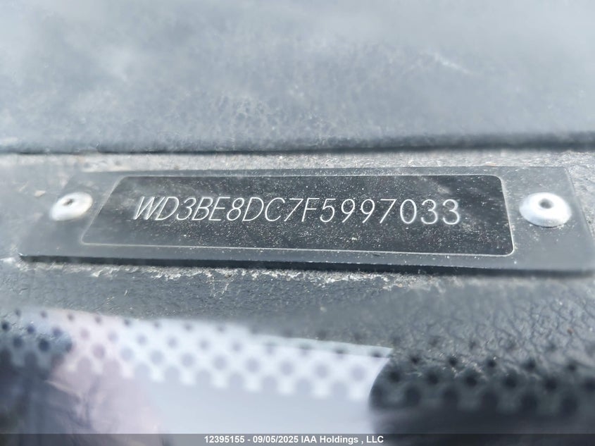 2015 Mercedes-Benz Sprinter 2500 High Roof VIN: WD3BE8DC7F5997033 Lot: 12395155