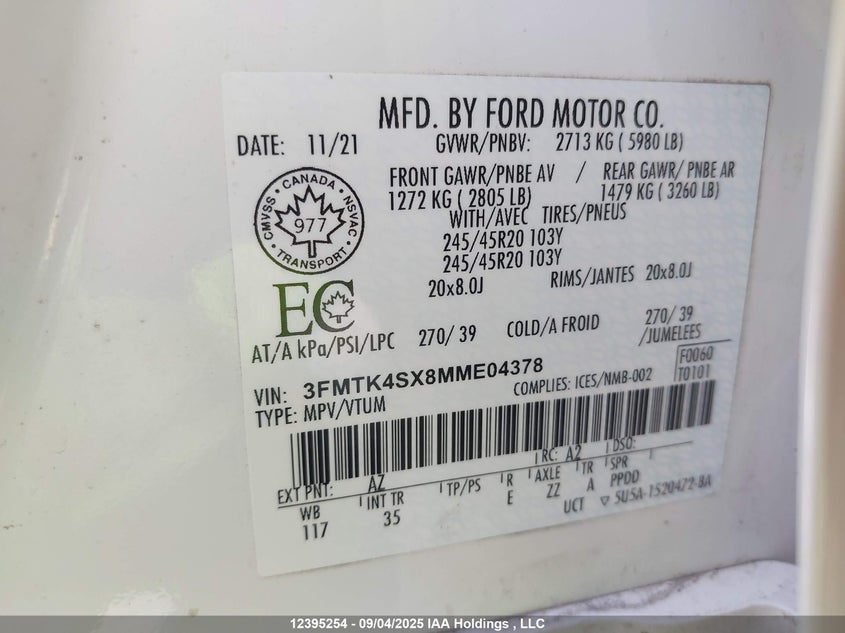 3FMTK4SX8MME04378 2021 FORD MUSTANG MACH-E photo no. 19