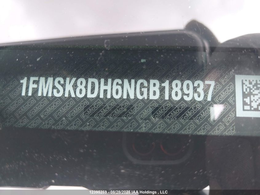 2022 Ford Explorer Xlt VIN: 1FMSK8DH6NGB18937 Lot: 12395259