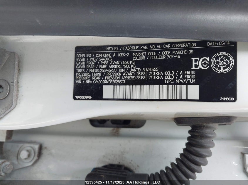 YV4902RK9F2628513 2015 VOLVO  photo no. 9