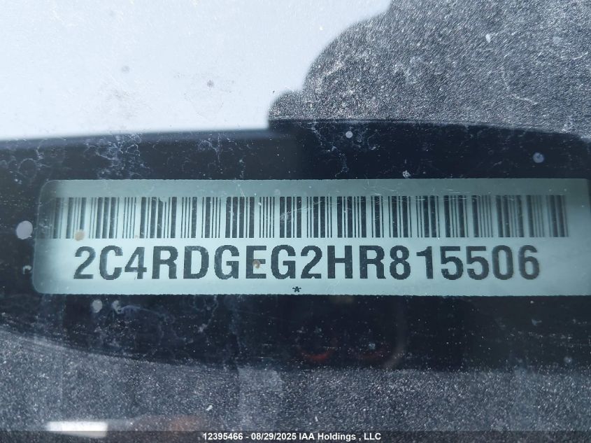 2017 Dodge Grand Caravan Gt VIN: 2C4RDGEG2HR815506 Lot: 12395466