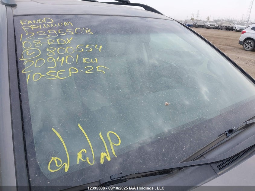 2008 Acura Rdx VIN: 5J8TB18268A800554 Lot: 12395508