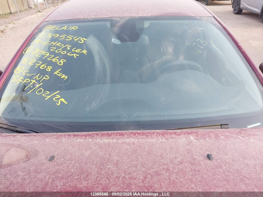 2015 Chrysler 200 Lx VIN: 1C3CCCFB5FN729268 Lot: 12395545