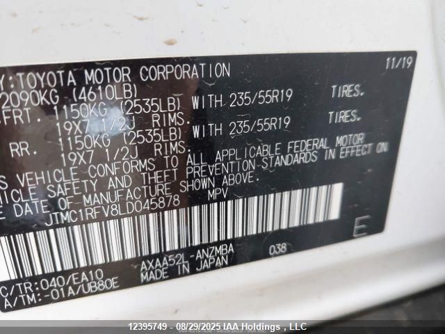 2020 Toyota Rav4 Xle Premium VIN: JTMC1RFV8LD045878 Lot: 12395749
