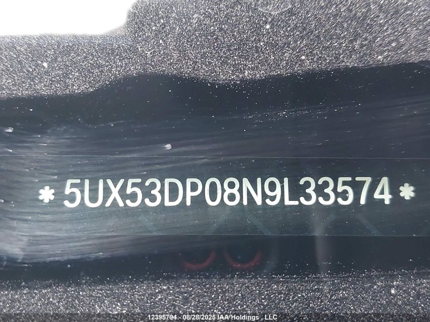 2022 BMW X3 xDrive30I VIN: 5UX53DP08N9L33574 Lot: 12395794