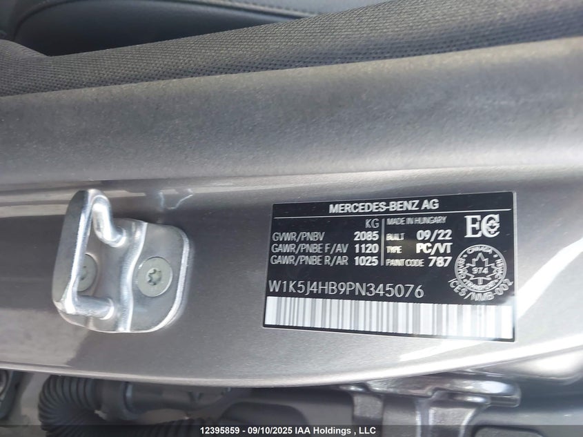 2023 Mercedes-Benz Cla 250 Coupe 4Matic VIN: W1K5J4HB9PN345076 Lot: 12395859