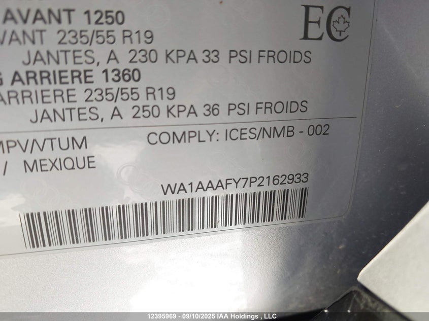WA1AAAFY7P2162933 2023 AUDI Q5 photo no. 9