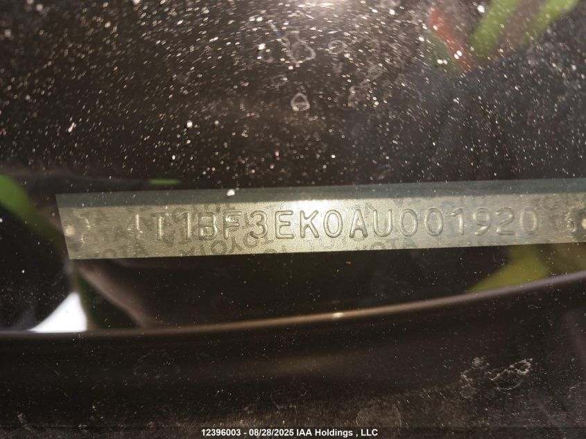 2010 Toyota Camry Le VIN: 4T1BF3EK0AU001920 Lot: 12396003