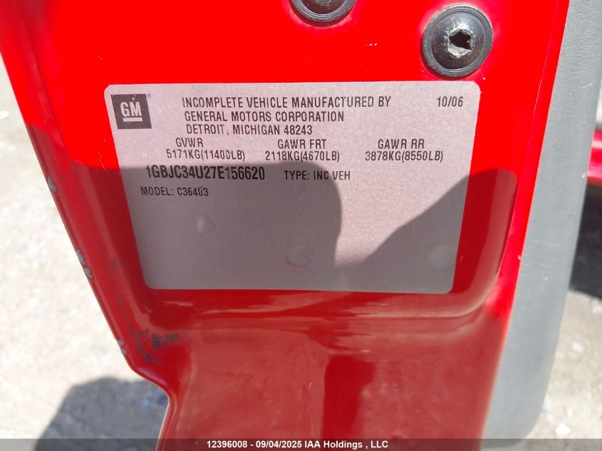 2007 Chevrolet Silverado C3500 VIN: 1GBJC34U27E156620 Lot: 12396008