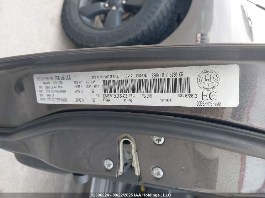 2019 Ram 1500 Classic Tradesman VIN: 3C6RR7KT8KG630433 Lot: 12396224