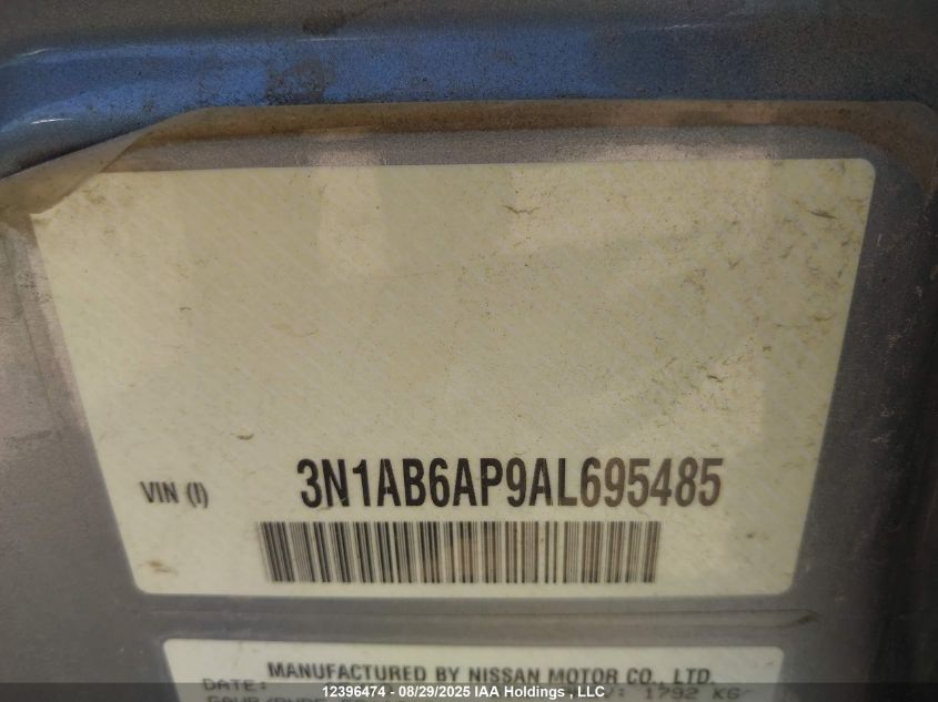 2010 Nissan Sentra 2.0S VIN: 3N1AB6AP9AL695485 Lot: 12396474