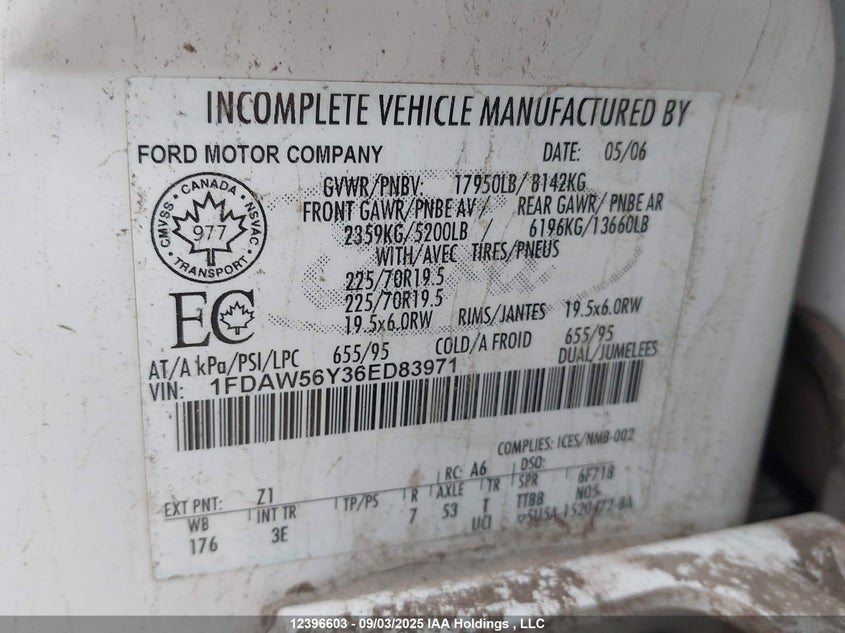 1FDAW56Y36ED83971 2006 FORD F550 photo no. 9