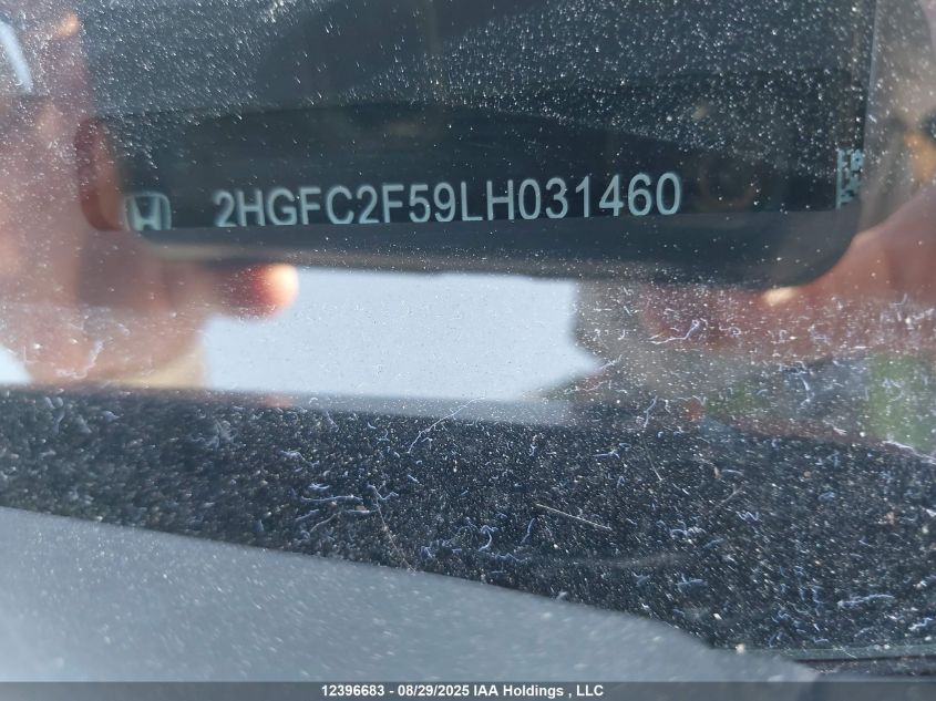 2020 Honda Civic Lx VIN: 2HGFC2F59LH031460 Lot: 12396683