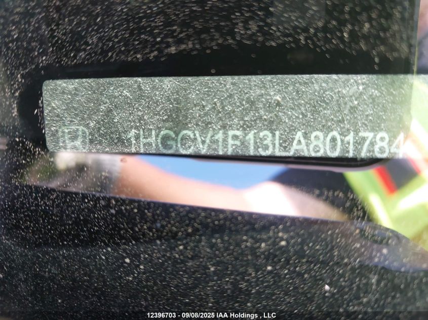 2020 Honda Accord Lx VIN: 1HGCV1F13LA801784 Lot: 12396703