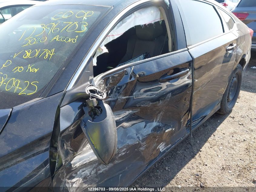 2020 Honda Accord Lx VIN: 1HGCV1F13LA801784 Lot: 12396703