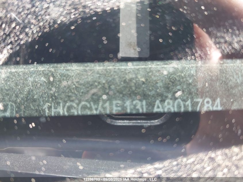 2020 Honda Accord Lx VIN: 1HGCV1F13LA801784 Lot: 12396703