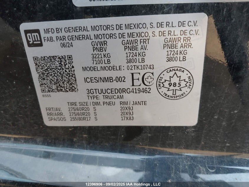 3GTUUCED0RG419462 2024 GMC SIERRA photo no. 9
