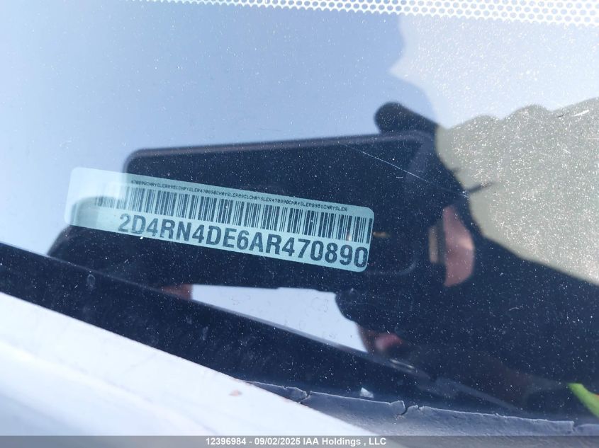 2010 Dodge Grand Caravan Se VIN: 2D4RN4DE6AR470890 Lot: 12396984