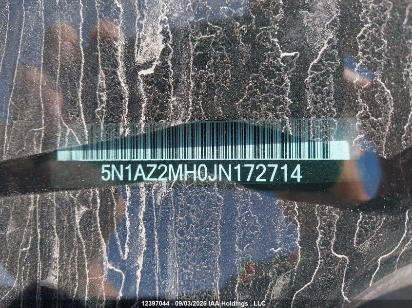 2018 Nissan Murano Midnight Edition/Platinum/Sl/Sv VIN: 5N1AZ2MH0JN172714 Lot: 12397044