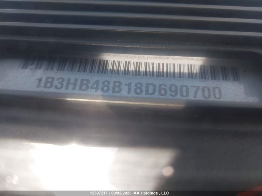 2008 Dodge Caliber Sxt VIN: 1B3HB48B18D690700 Lot: 12397211