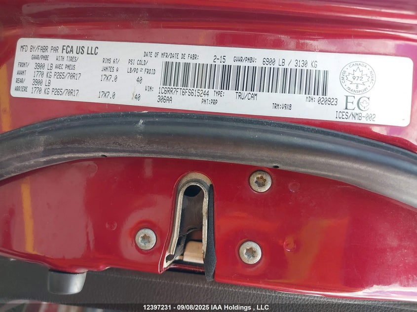 1C6RR7FT6FS615244 2015 DODGE RAM photo no. 9