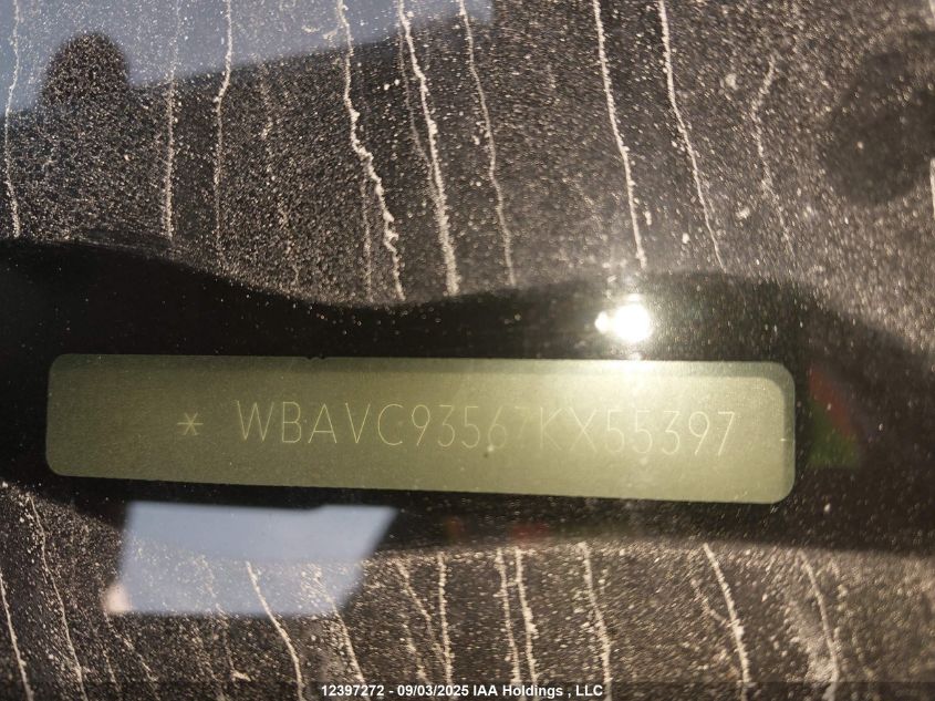 2007 BMW 328 Xi VIN: WBAVC93567KX55397 Lot: 12397272