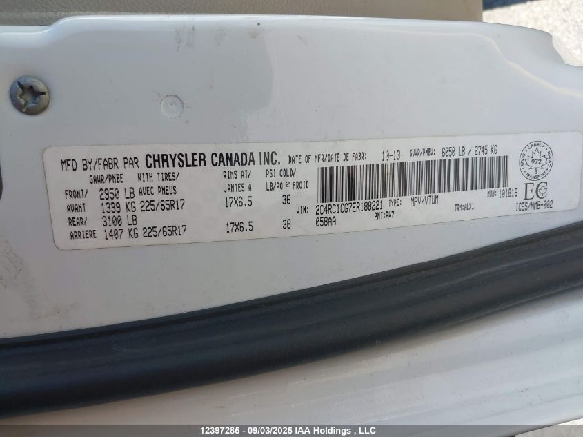 2014 Chrysler Town & Country Touring L VIN: 2C4RC1CG7ER188221 Lot: 12397285