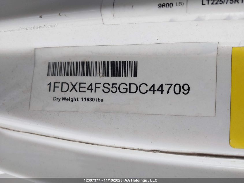 2016 Ford Econoline E450 Super Duty Cutwy Van VIN: 1FDXE4FS5GDC44709 Lot: 12397377