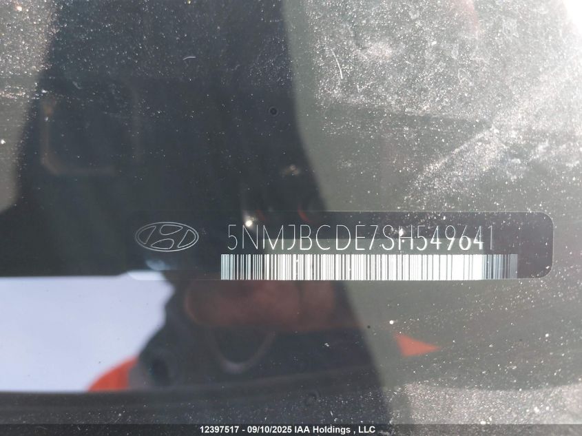 2025 Hyundai Tucson Preferred VIN: 5NMJBCDE7SH549641 Lot: 12397517