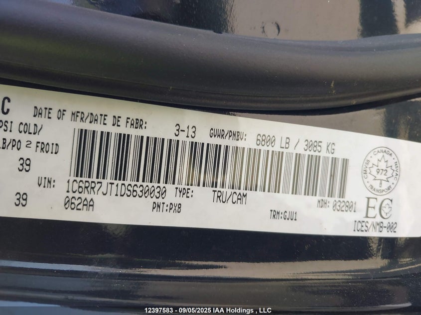 1C6RR7JT1DS630030 2013 RAM 1500 photo no. 19