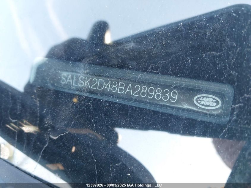 2011 Land Rover Range Rover Sport Lux VIN: SALSK2D48BA289839 Lot: 12397926