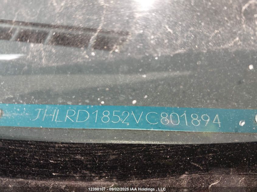 1997 Honda Cr-V Lx VIN: JHLRD1852VC801894 Lot: 12398107