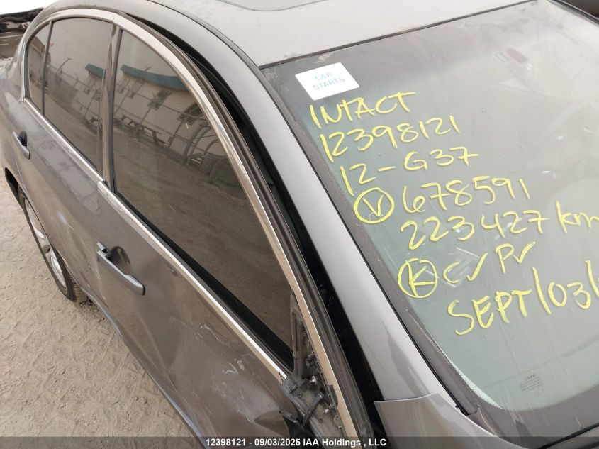 2012 Infiniti G37 VIN: JN1CV6AR8CM678591 Lot: 12398121