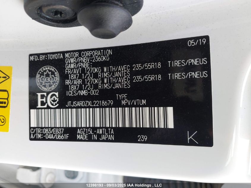 2020 Lexus Nx 300 F Sport VIN: JTJSARDZXL2218679 Lot: 12398193