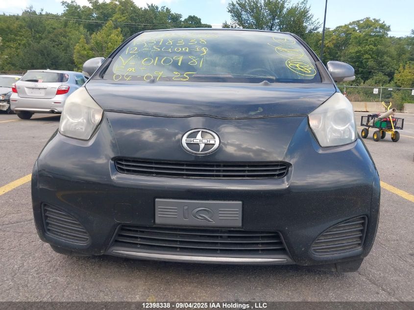2012 Toyota Scion Iq VIN: JTNJJXB09CJ010981 Lot: 12398338